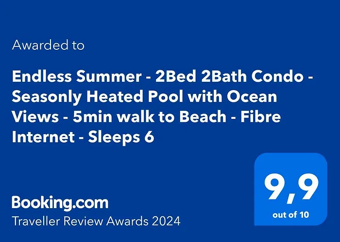 Endless Summer - 2Bed 2Bath Condo - Seasonly Heated Pool With Ocean Views - 5Min Walk To Beach - Fibre Internet - Sleeps 6